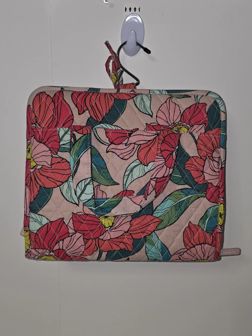 Vera Bradley Hanging Travel Organizer Vintage Floral Quilted Cotton Makeup Bag
